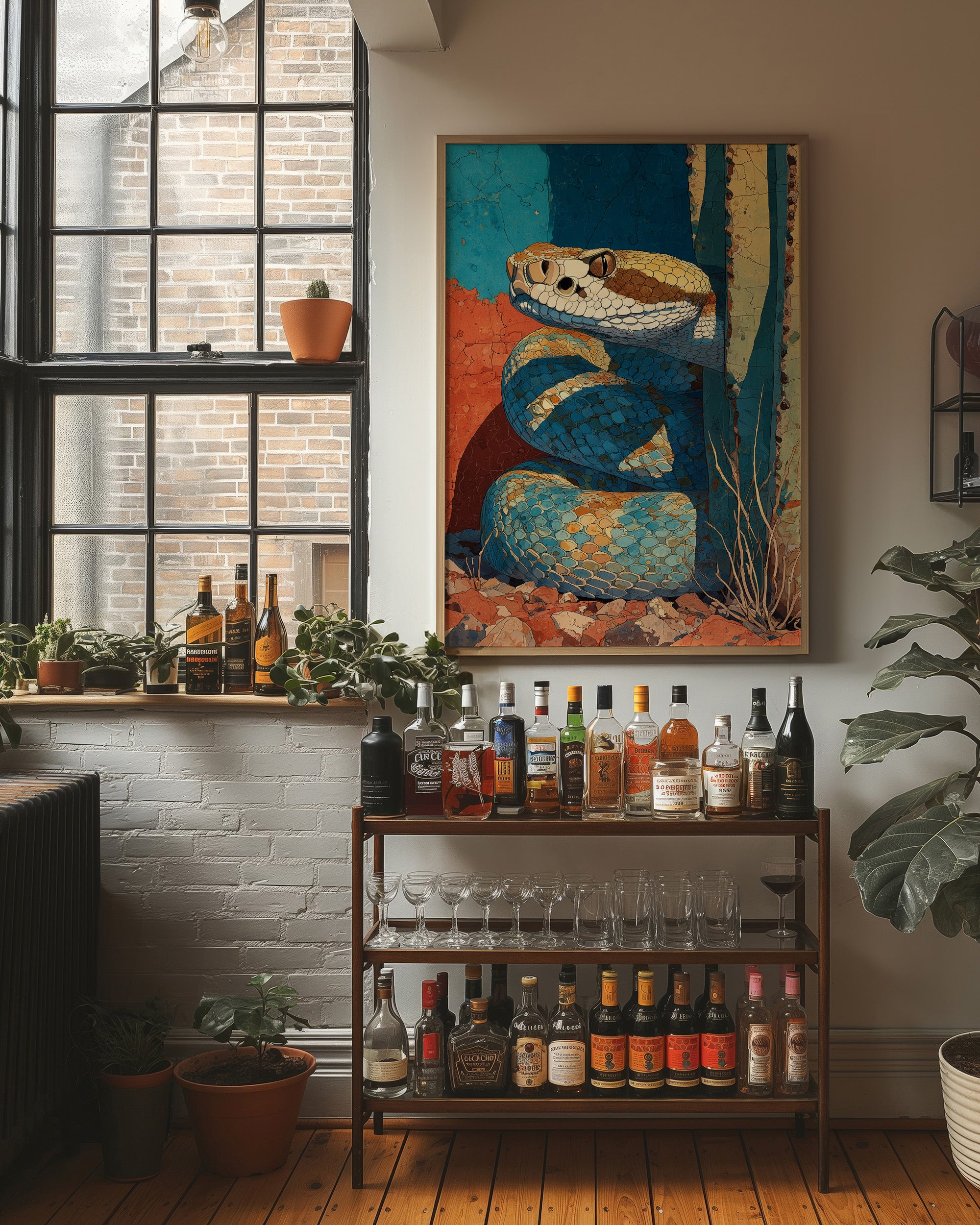 Coiled Rattler, Desert Mosaic