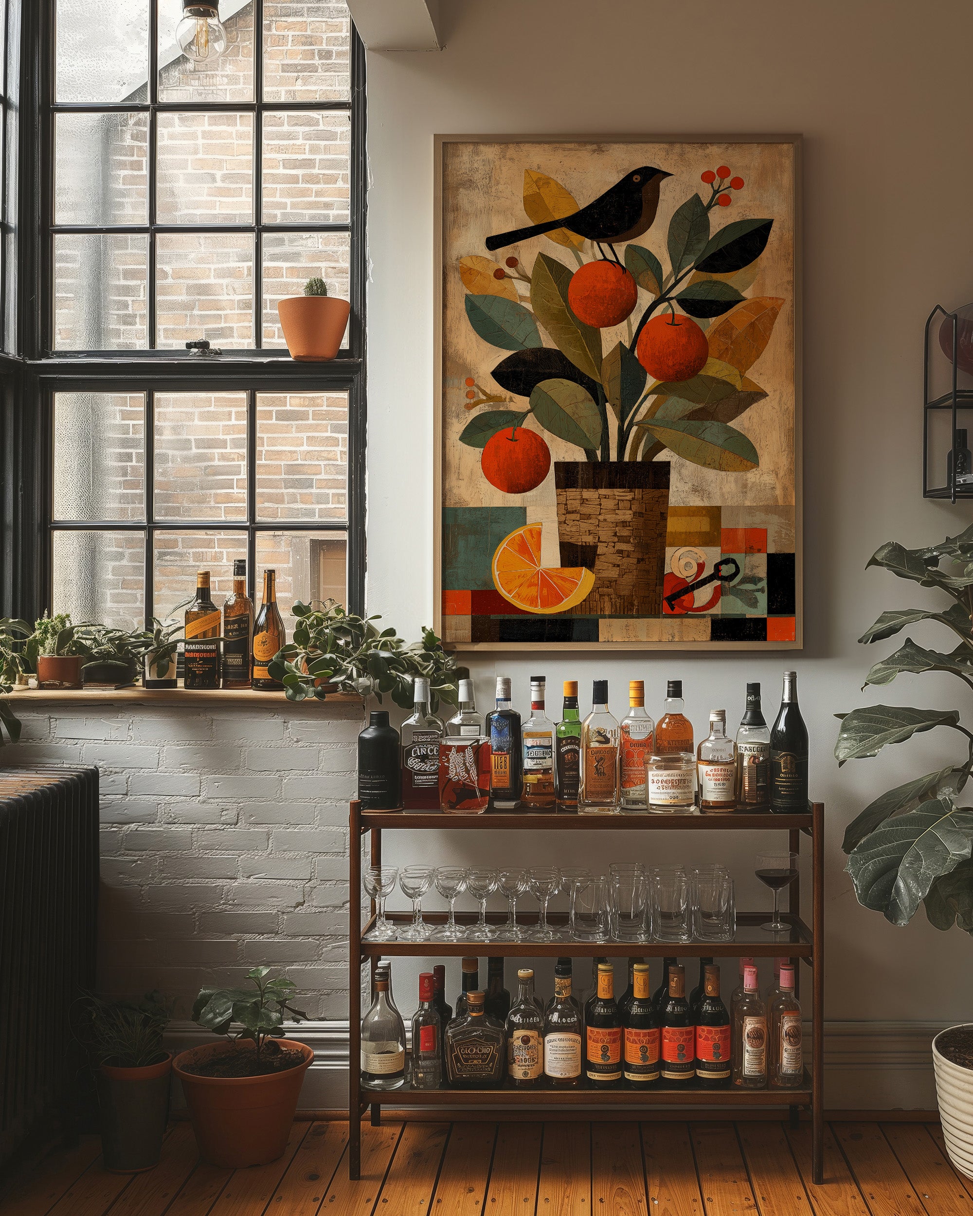 Orange Tree and Blackbird
