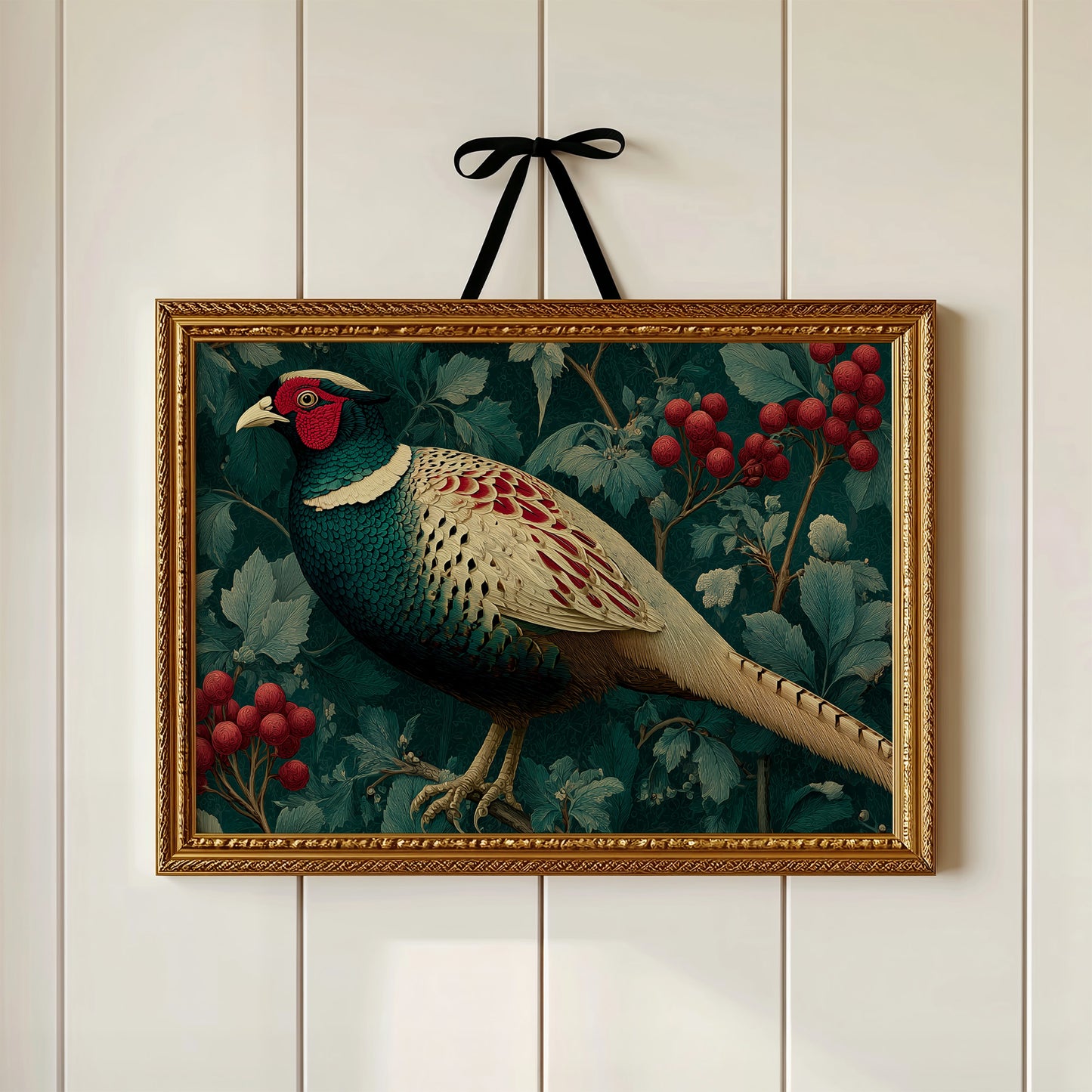 Pheasant Among the Holly