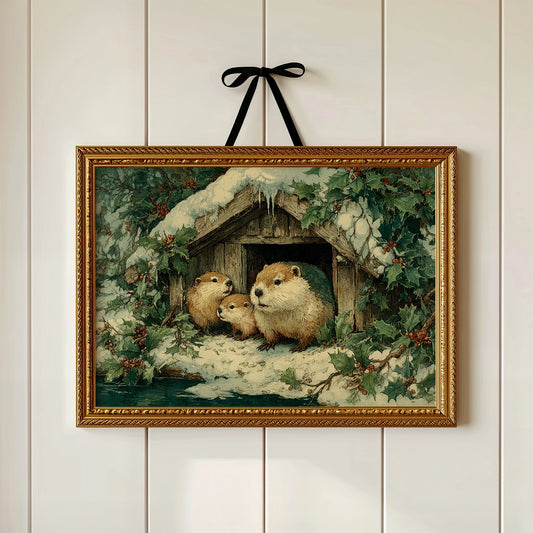 Beaver Family at the Lodge