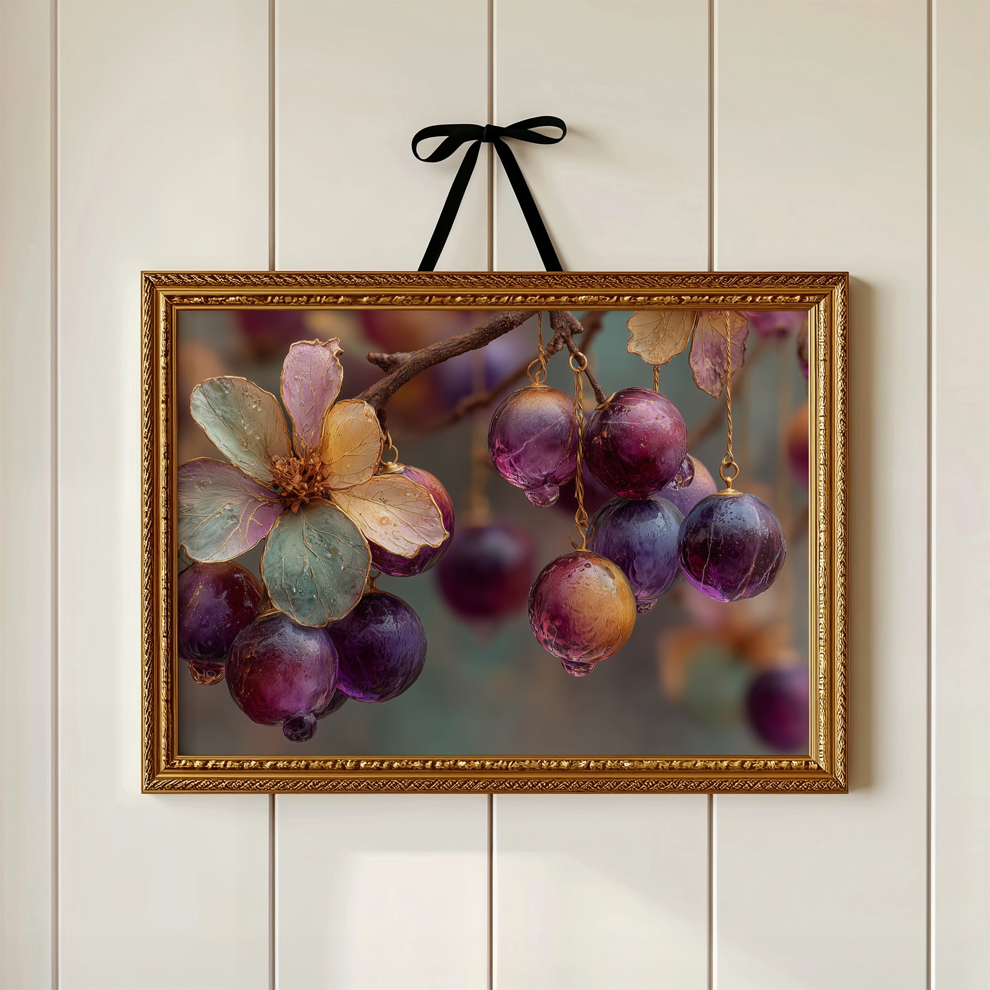 Grapes Spun From Amber Glass