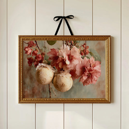 Camellias and Lace-Trimmed Gold