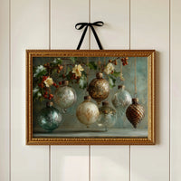 Etched Glass Ornaments and Pinecone