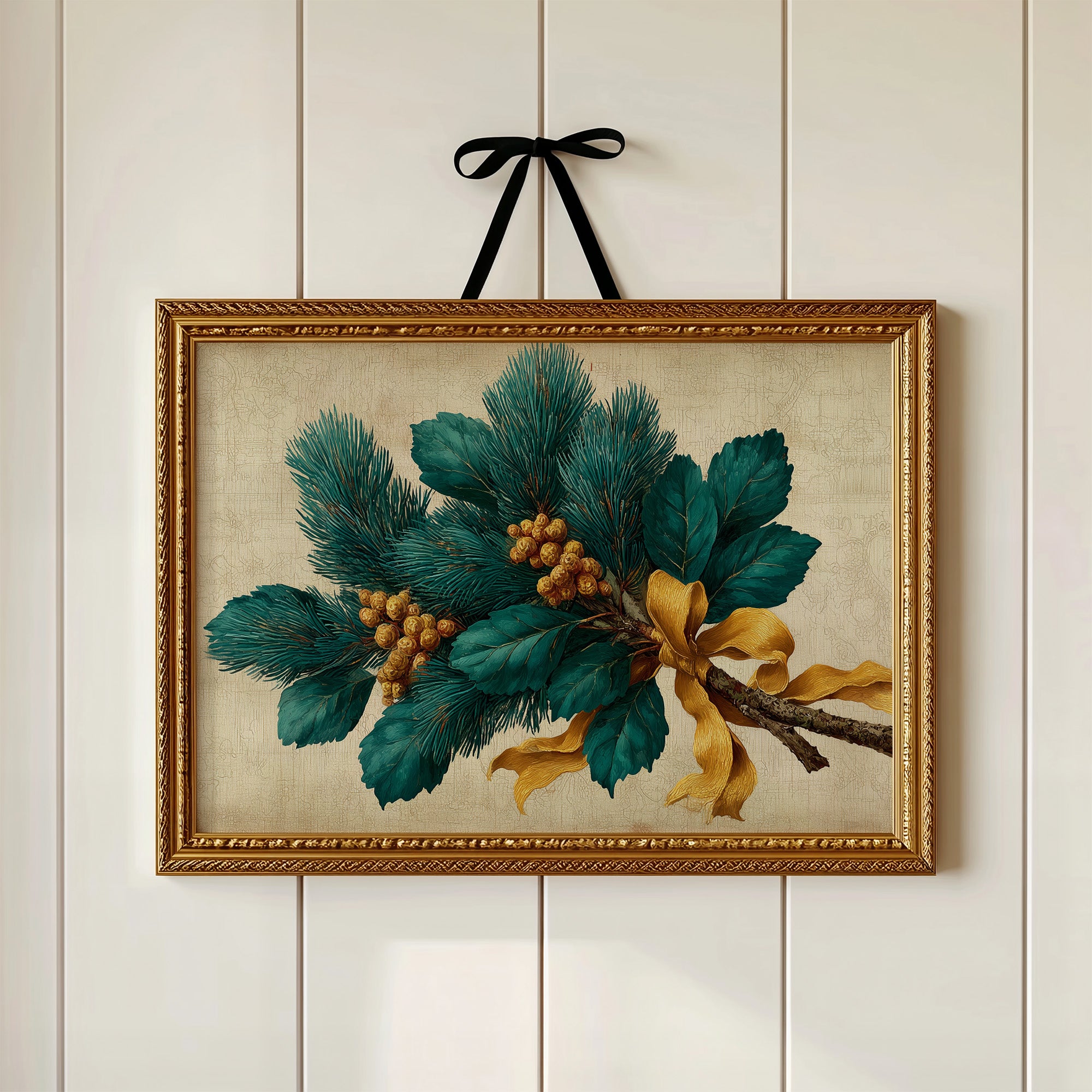 Pine Bough Tied With Gold Silk