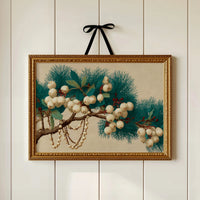 Snowberries and Pearls on Pine