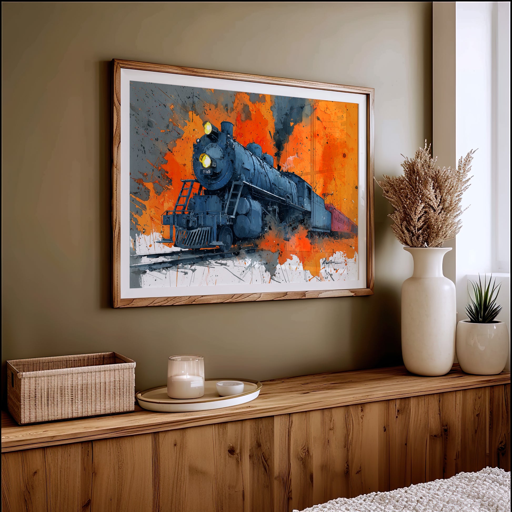 Steam Engine in Blazing Orange