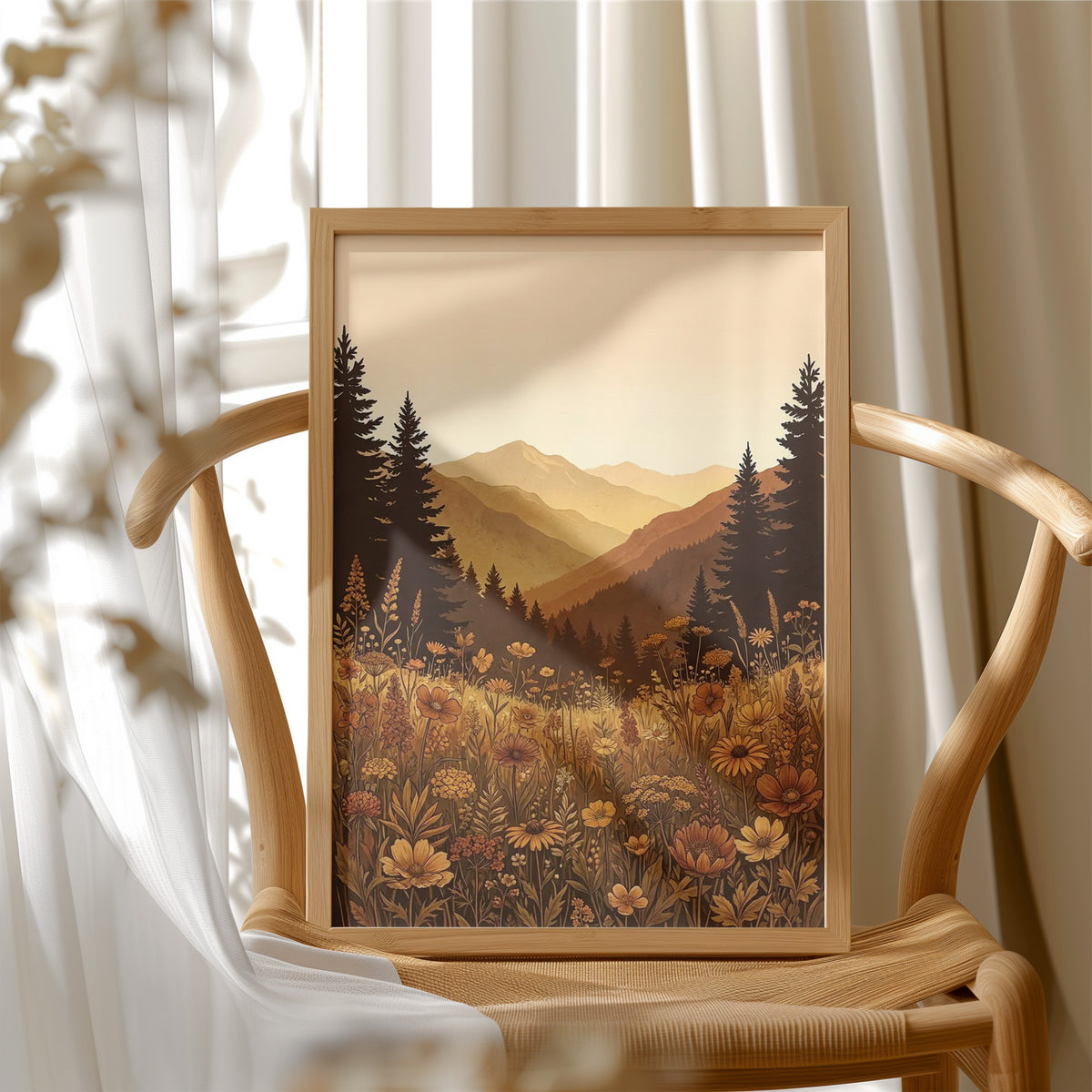 Golden Hour Meadow: Wildflowers Ignore Bedtime