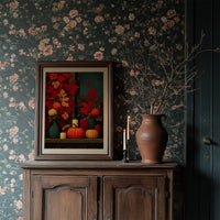 Candlelit Mantel: Leaves Took Over the Wall
