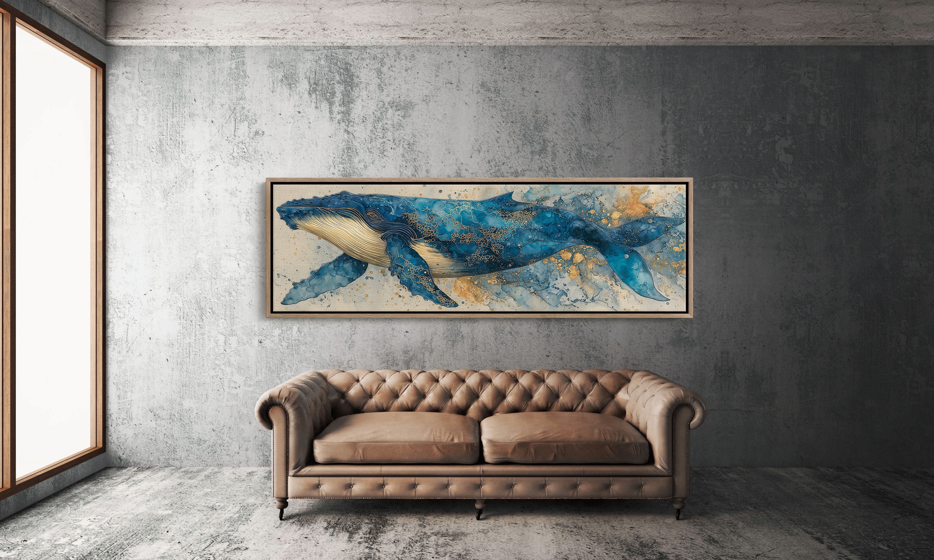 Midnight Whale In Golden Tides