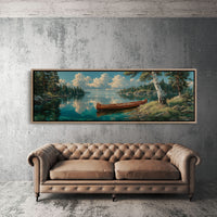 Canoe Resting On Still Waters