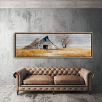 Weathered Barn Beneath Gray Skies