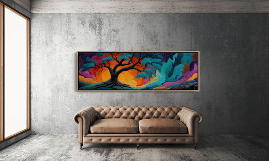 Ember Sky Beneath the Ancient Oak