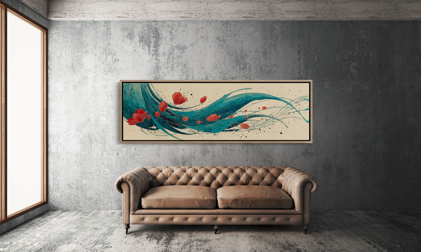 Petals Adrift on Teal Currents