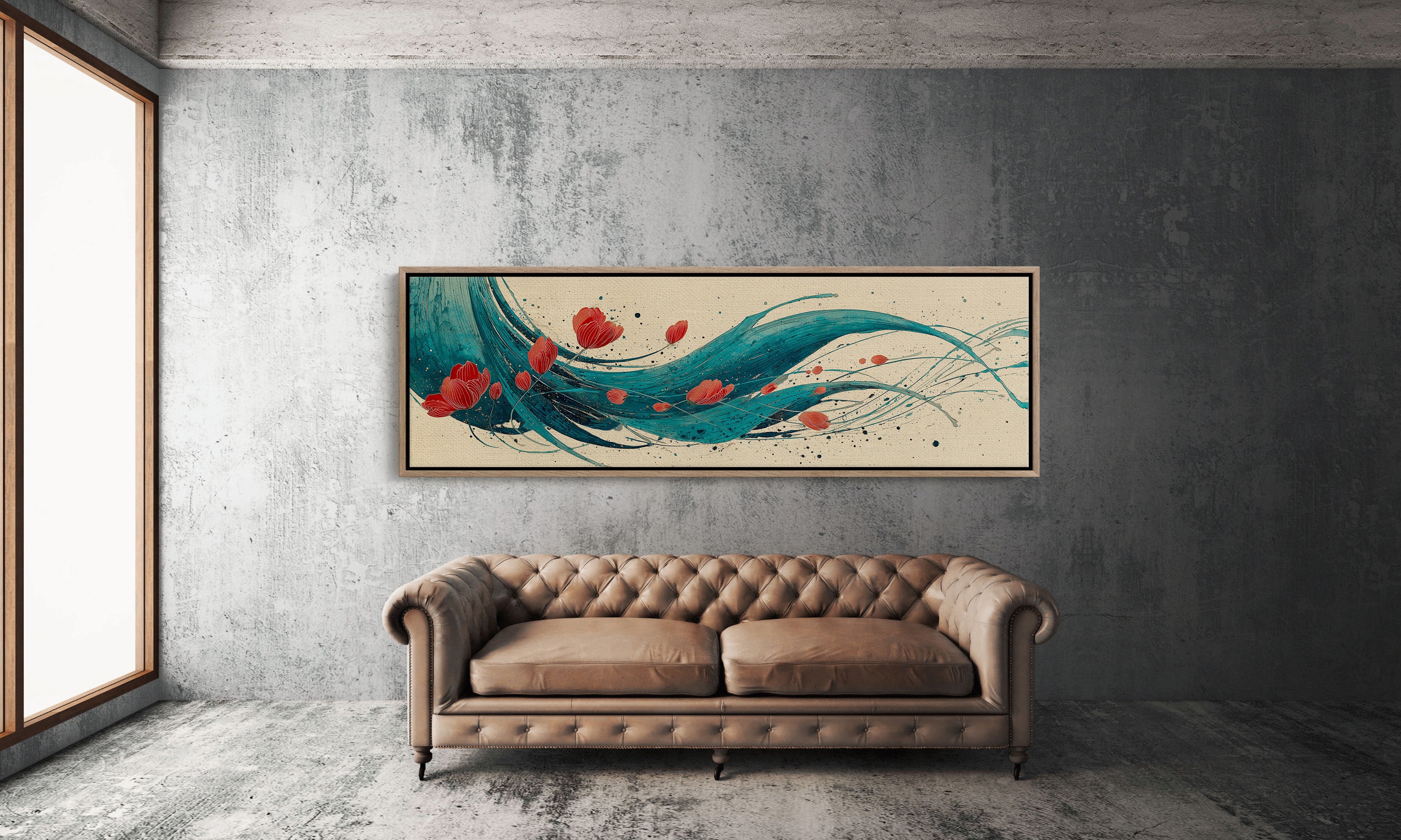 Petals Adrift on Teal Currents