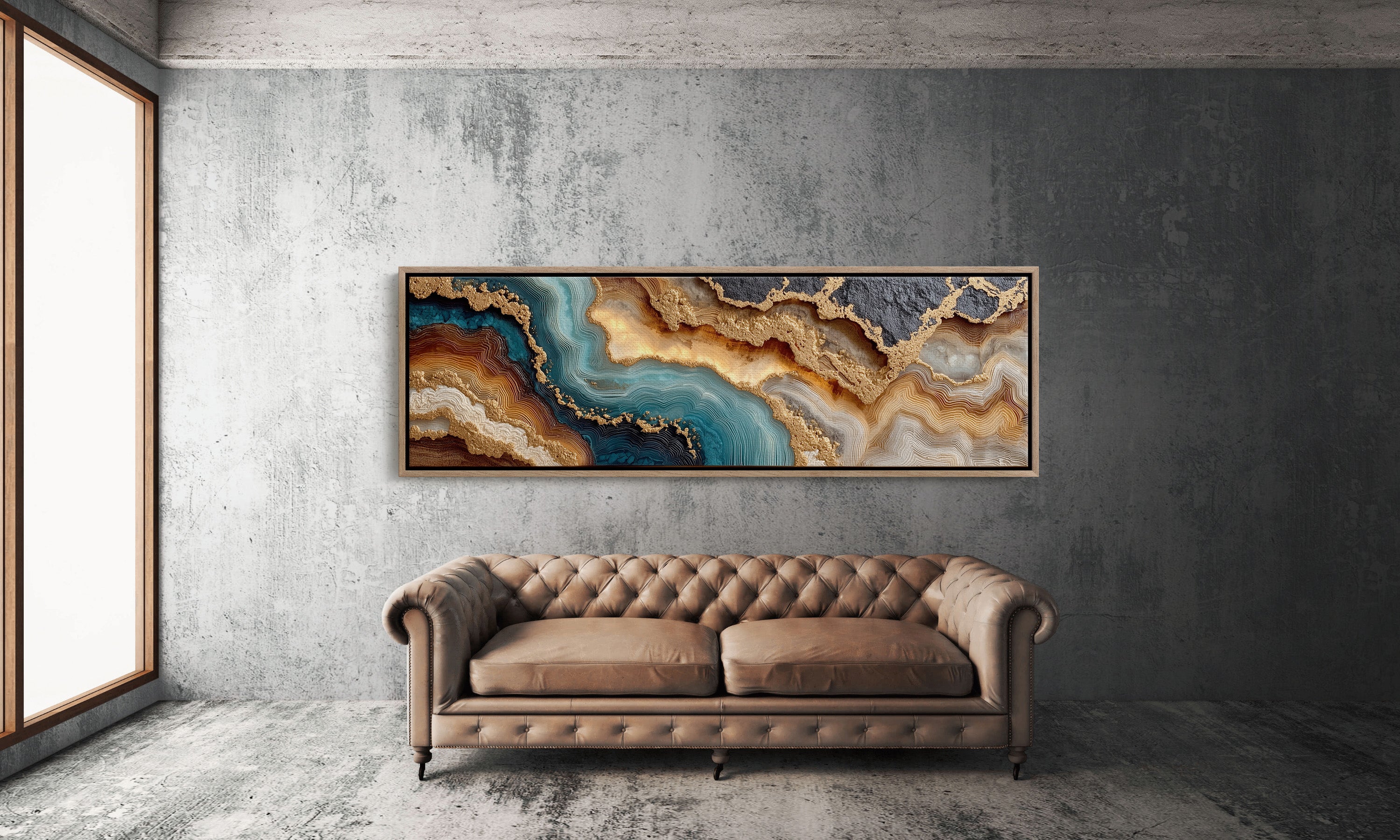 Teal and Gold Geode Flow