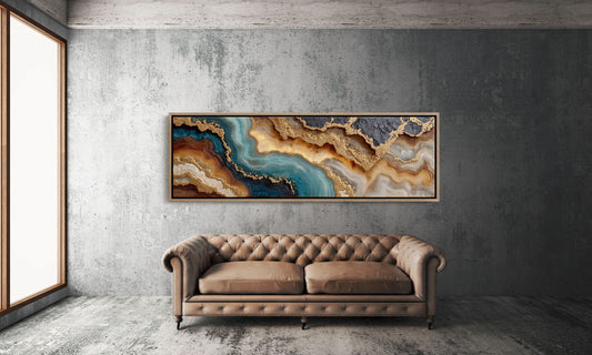Teal and Gold Geode Flow