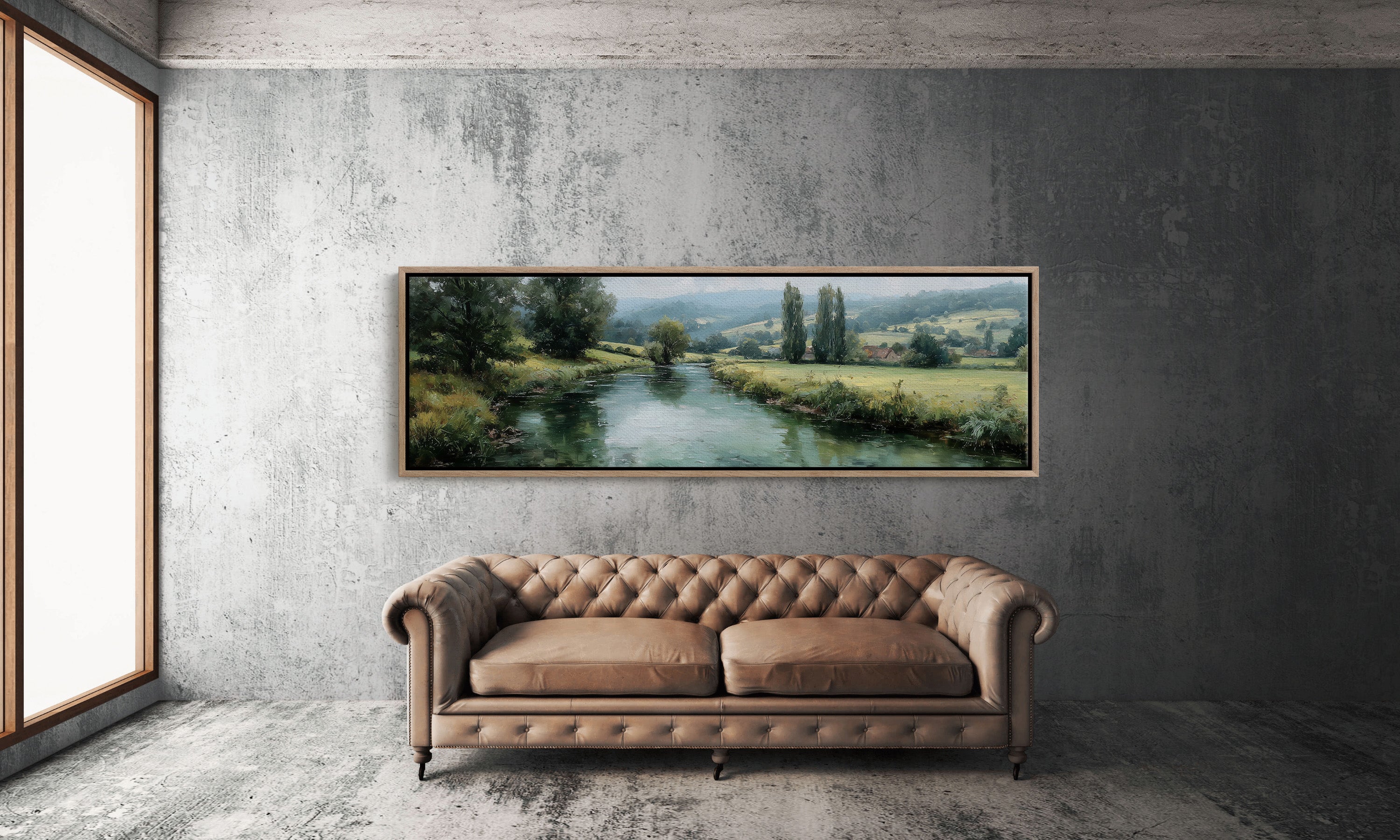 Quiet River Through Green Fields