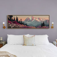Wildflowers Beneath the Blushing Peaks
