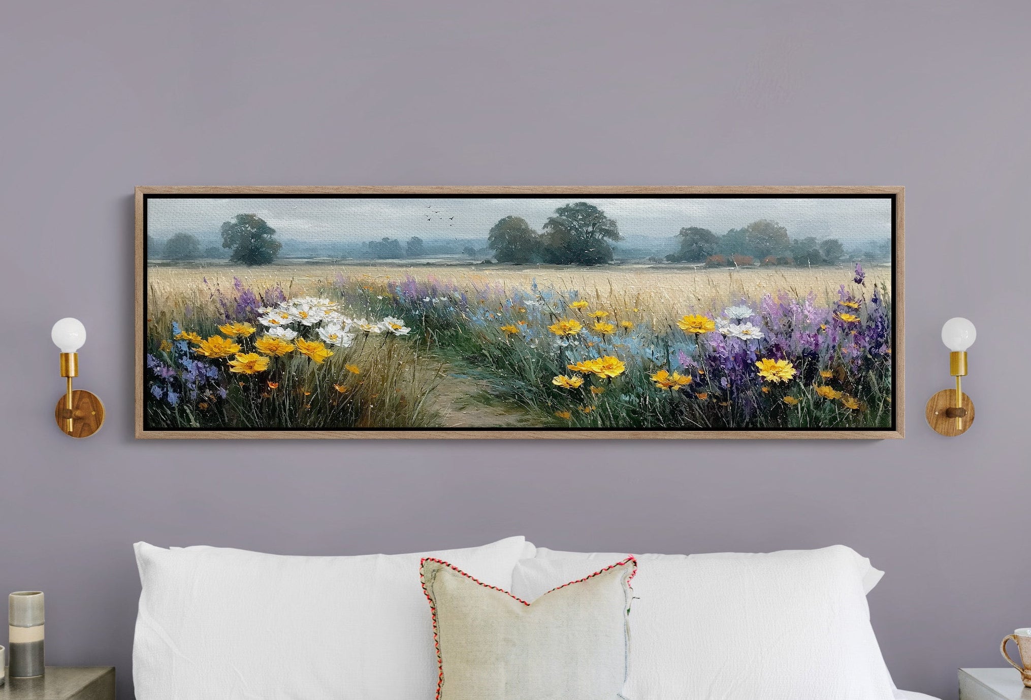 Wildflower Path Through Golden Fields
