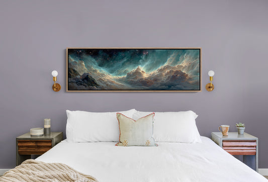 Celestial Clouds Beneath A Starlit Sky