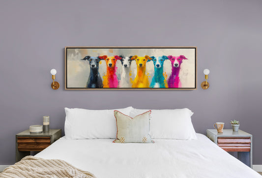 Colorful Greyhounds In Modern Pop Style
