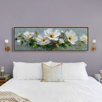 White Garden Blossoms In Soft Relief