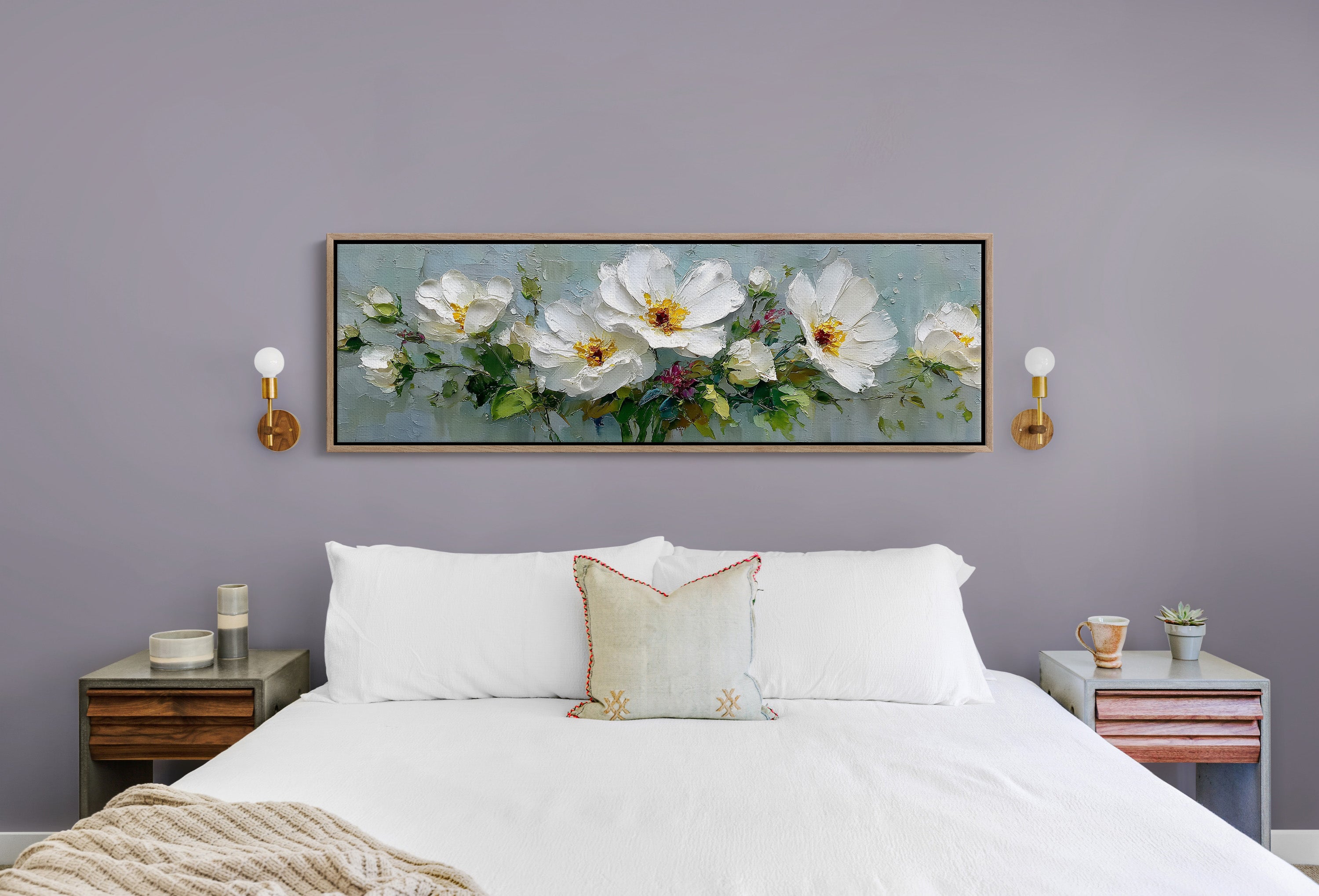 White Garden Blossoms In Soft Relief