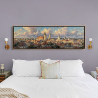 Golden Light Over Historic City Skyline