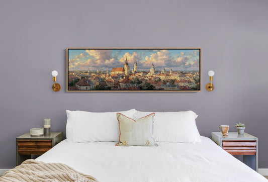Golden Light Over Historic City Skyline