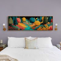 Colorful Dream Forest Under Starry Sky