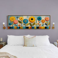 Mid Century Floral Garden in Retro Colors