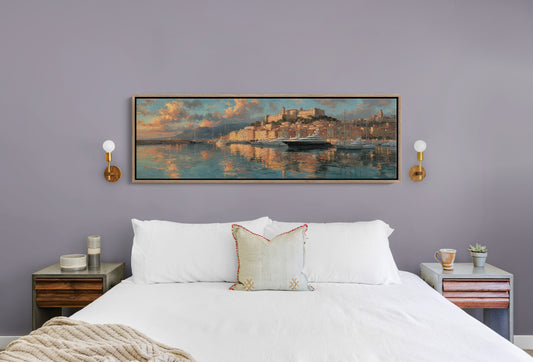 Golden Harbor at Mediterranean Sunset