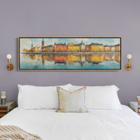 Colorful European Waterfront Reflections
