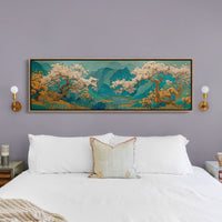 Cherry Blossoms Over Tranquil Mountain Lake