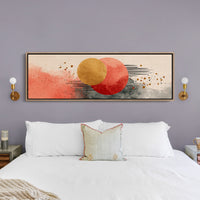 Modern Abstract Red and Gold Circles