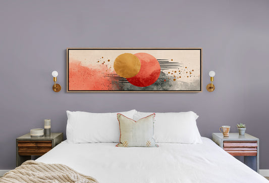 Modern Abstract Red and Gold Circles