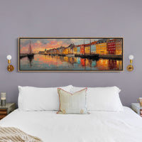 Colorful Harbor Sunset Cityscape