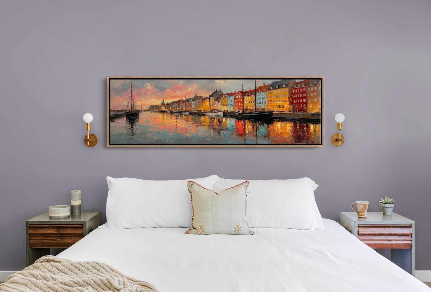 Colorful Harbor Sunset Cityscape