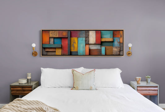 Rustic Colorful Wood Plank Abstract