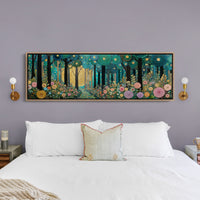 Golden Moon Through Enchanted Forest