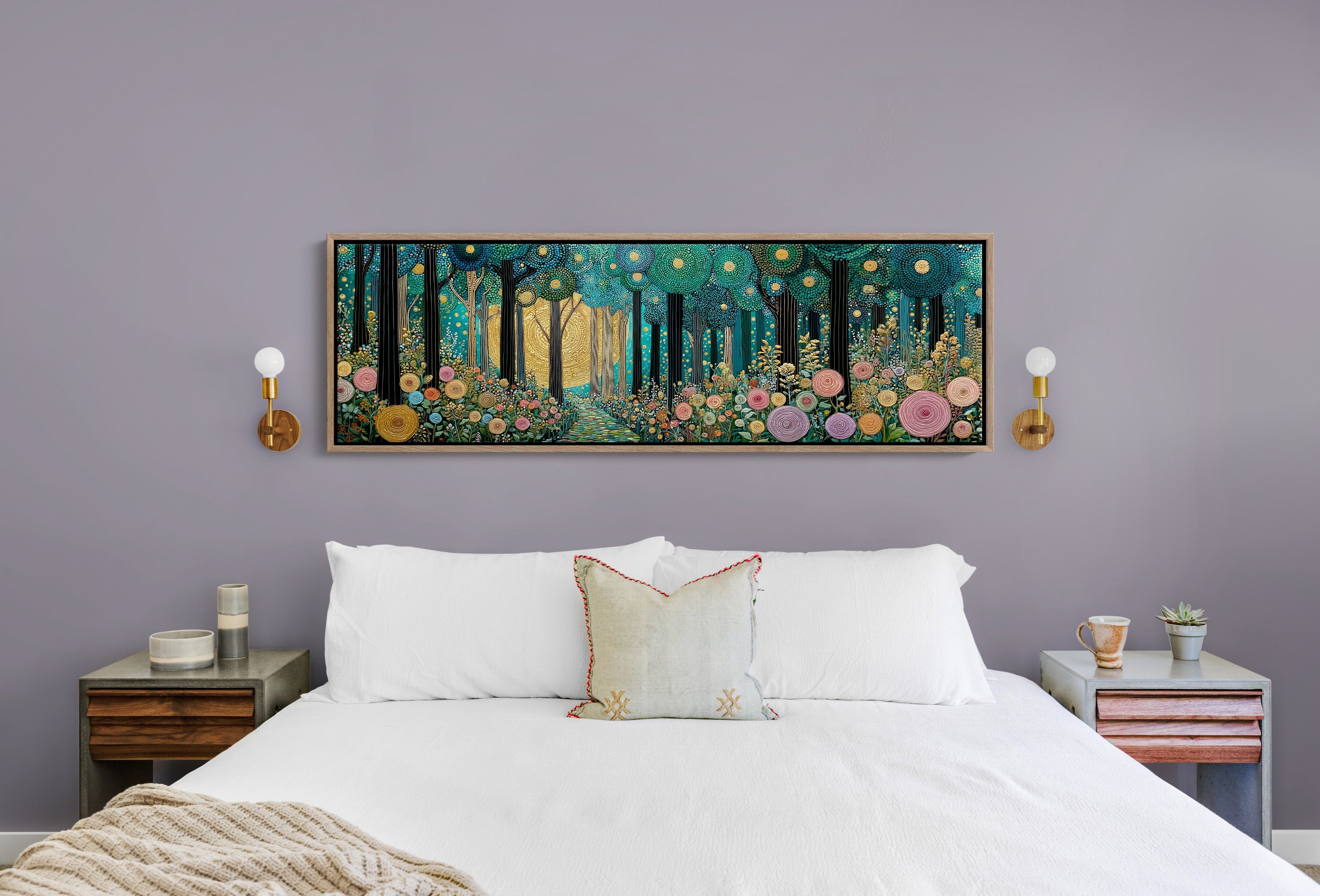 Golden Moon Through Enchanted Forest