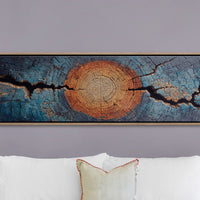 Blue and Copper Tree Ring Abstract