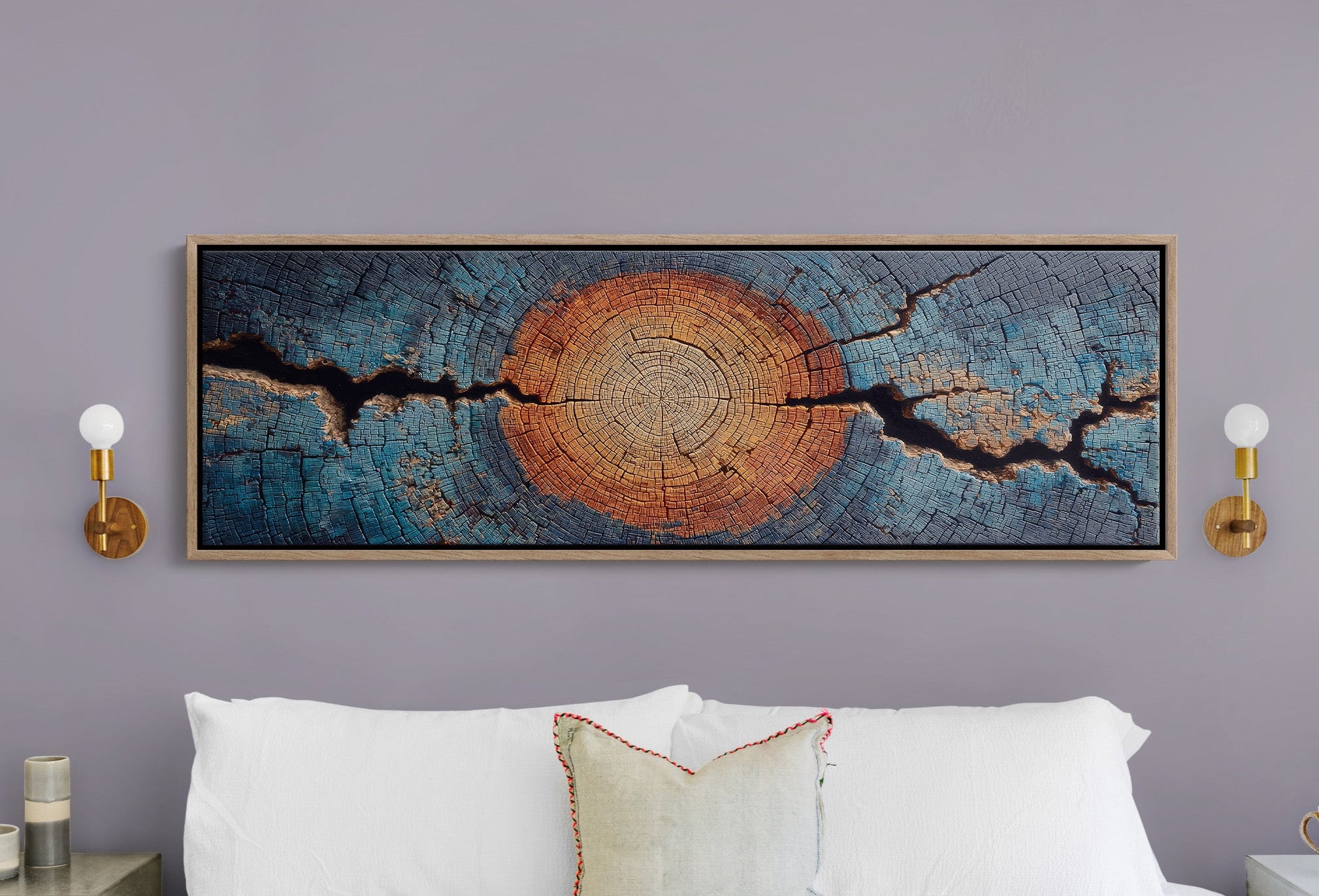 Blue and Copper Tree Ring Abstract