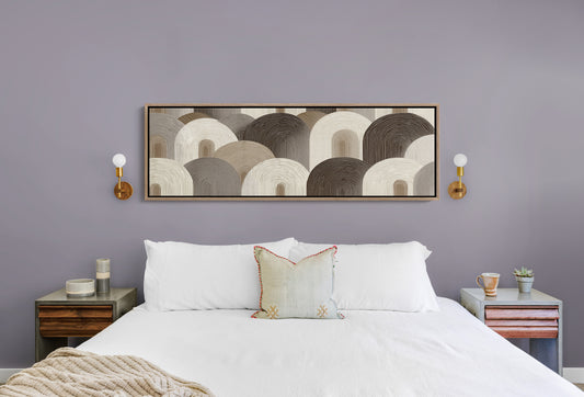 Neutral Geometric Arch Pattern Art