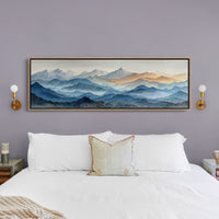 Misty Blue Mountain Range Landscape