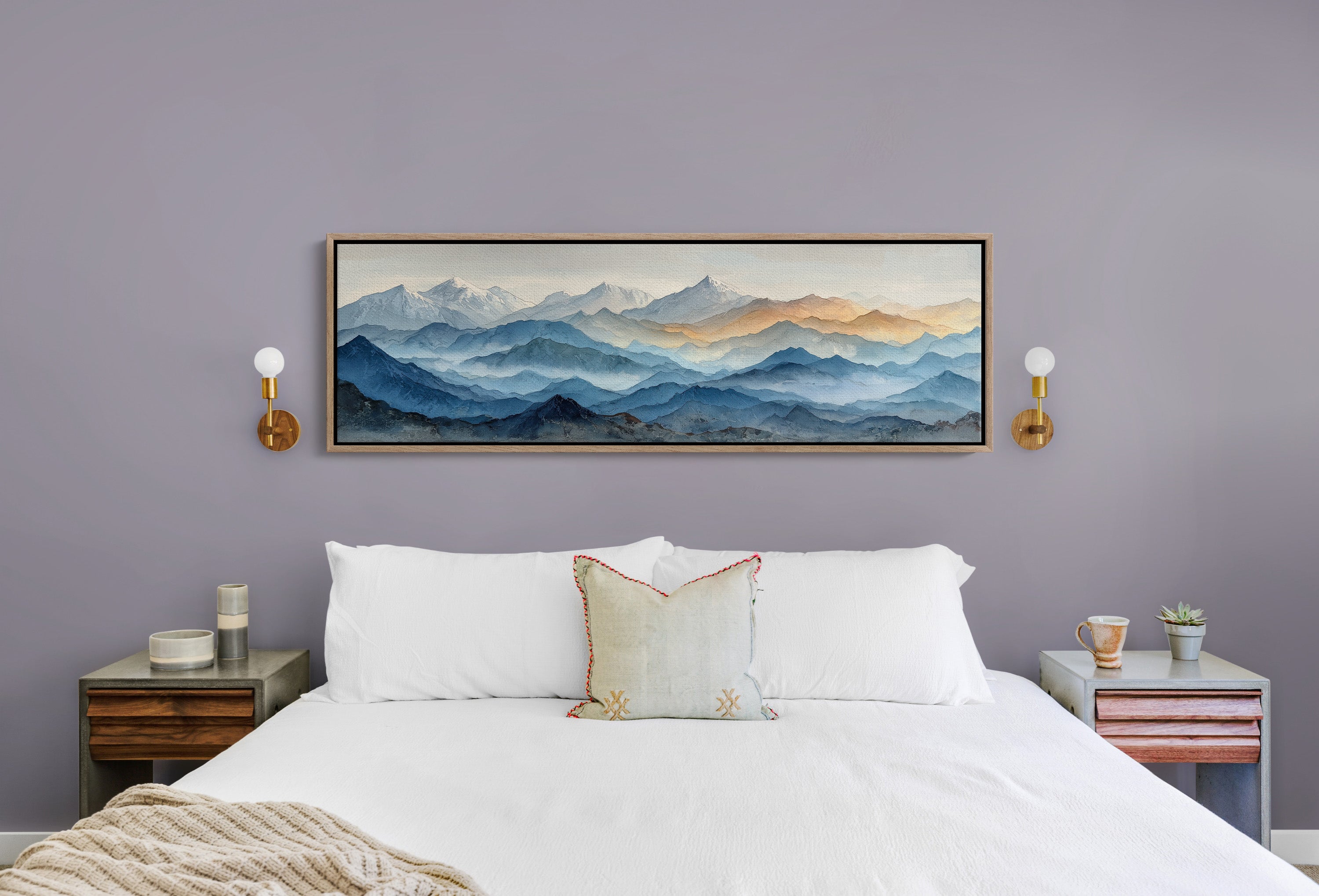 Misty Blue Mountain Range Landscape