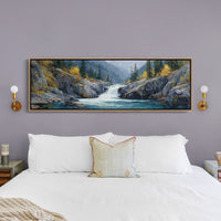 Mountain Waterfall Forest Landscape