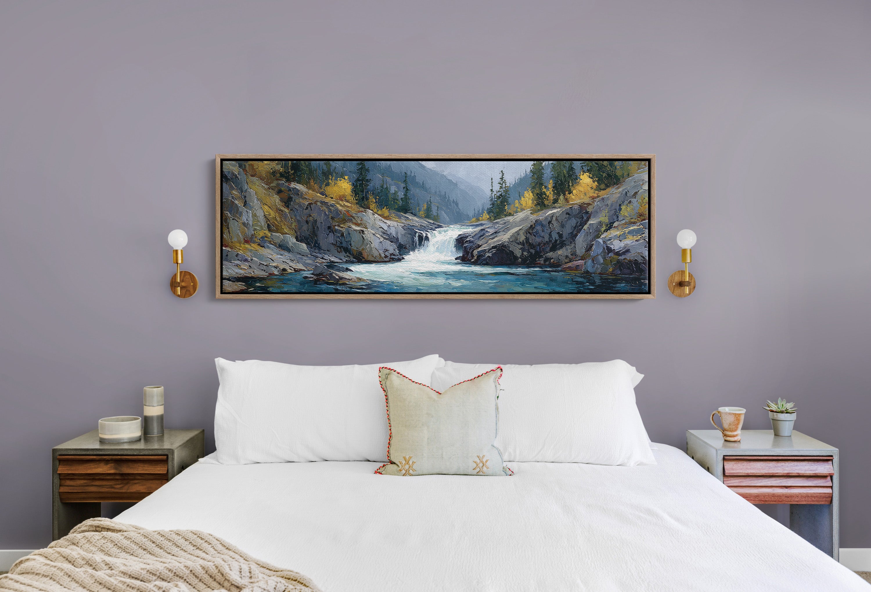 Mountain Waterfall Forest Landscape