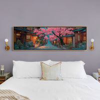 Lantern Street Beneath Cherry Blossoms
