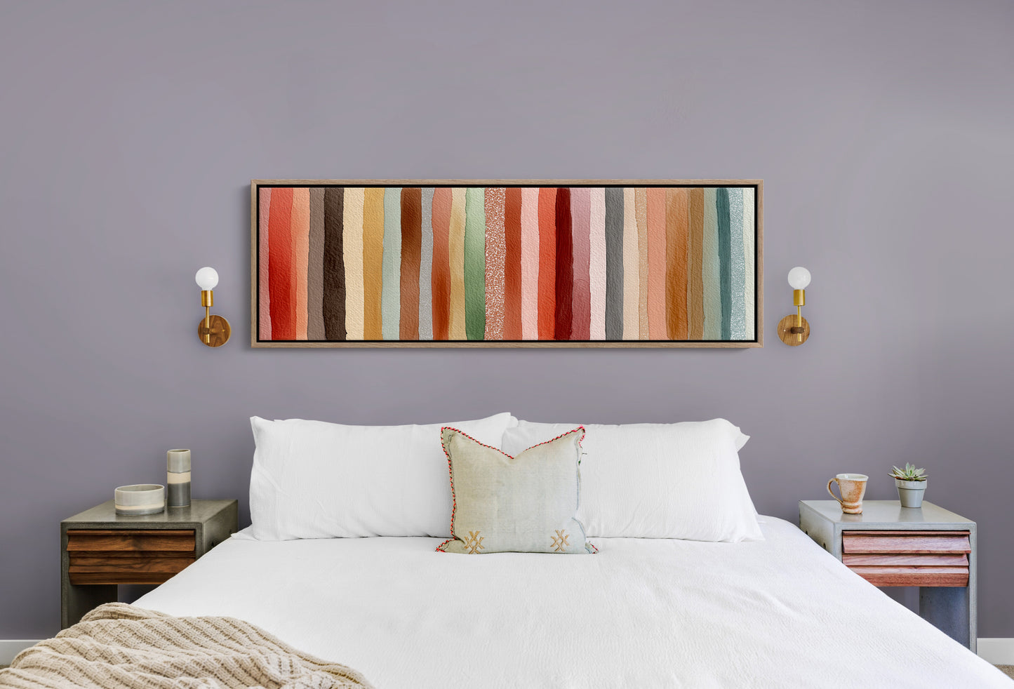 Earth Tone Watercolor Stripe Pattern